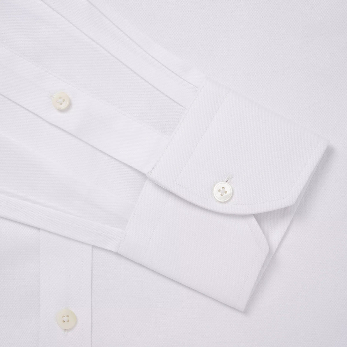 White Classic Fit Textured Dobby Formal Shirt