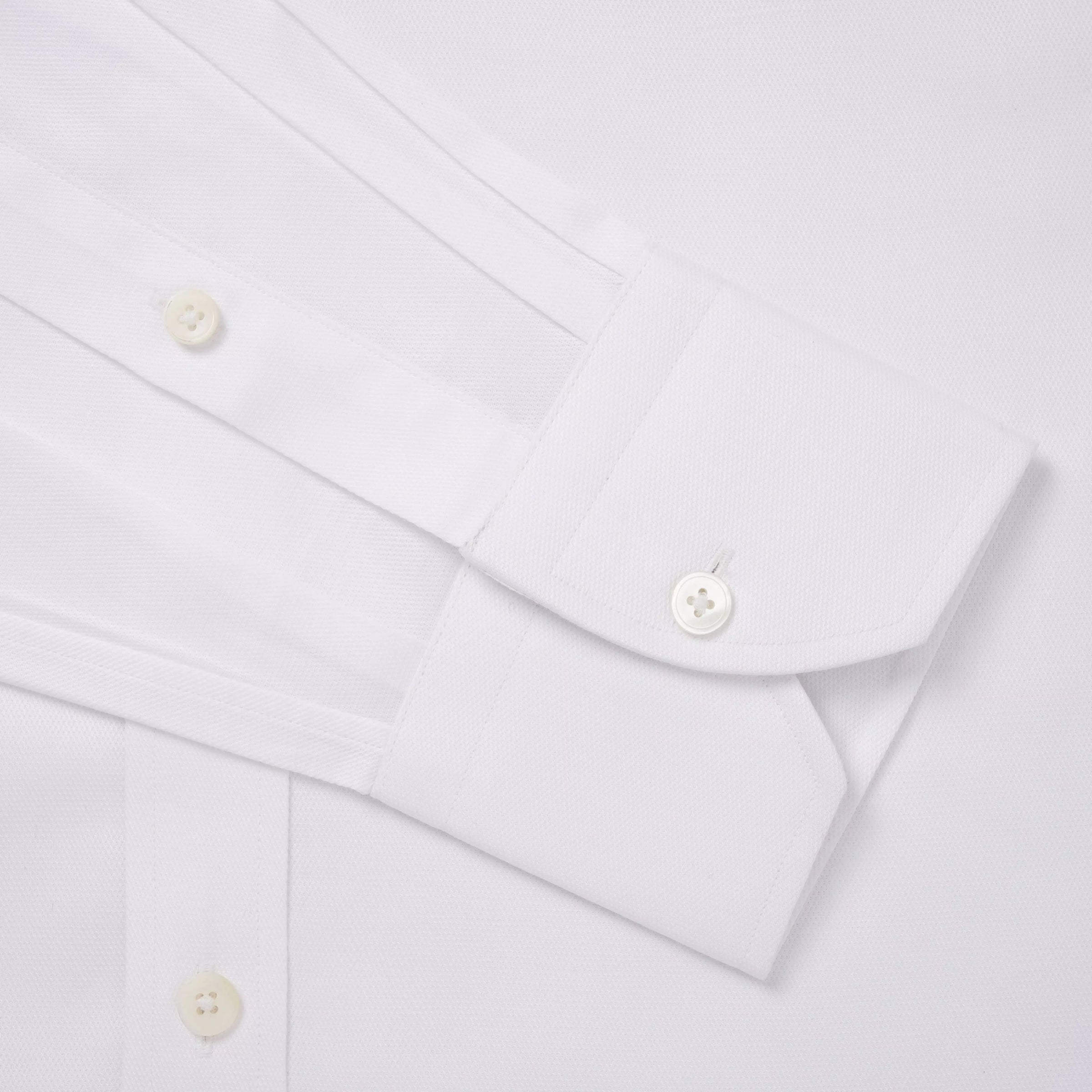 White Classic Fit Textured Dobby Formal Shirt