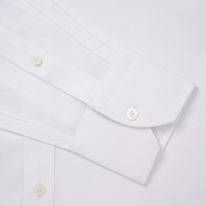 White Classic Fit Textured Dobby Formal Shirt