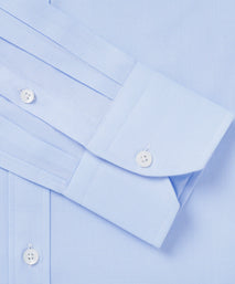 Pale Blue & White Classic Fit Puppytooth Dress Shirt