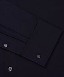 Navy Blue Tailored Fit French Cuff Ramses Cotton Poplin Formal Shirt