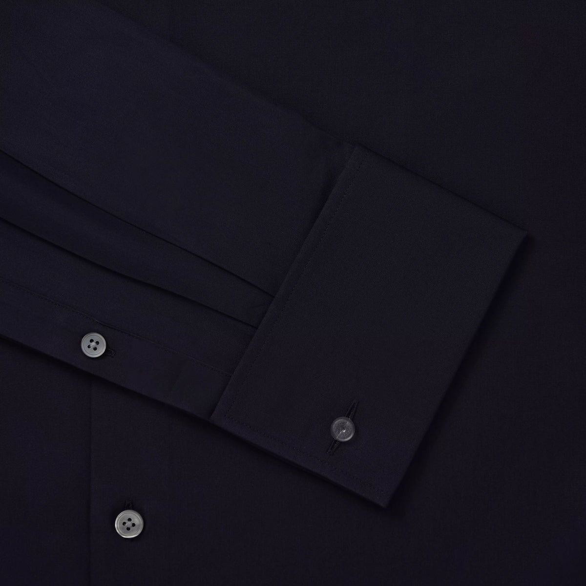 Navy Blue Tailored Fit French Cuff Ramses Cotton Poplin Formal Shirt