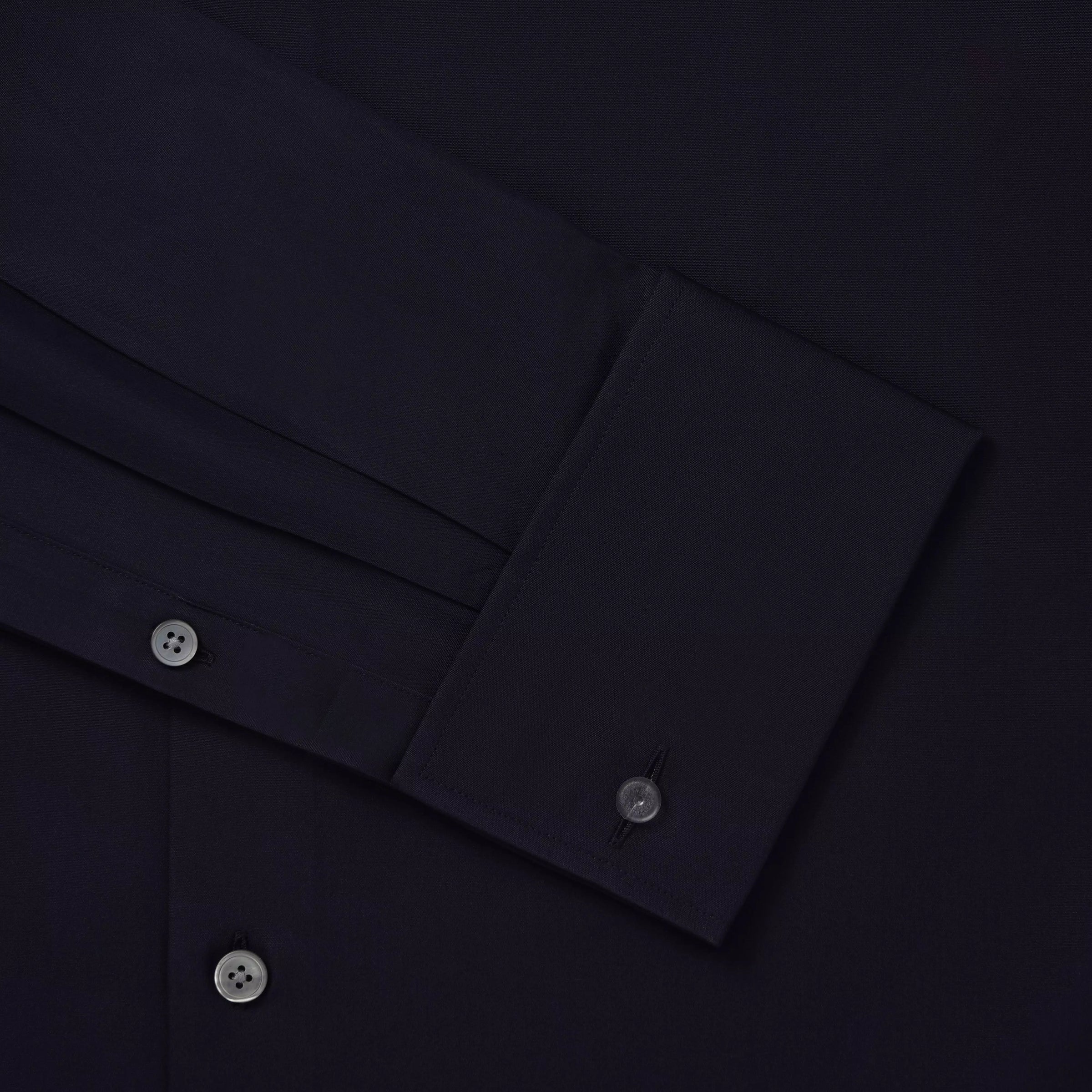 Navy Blue Tailored Fit French Cuff Ramses Cotton Poplin Formal Shirt