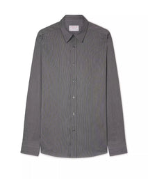 Black & White Slim Fit Smart Casual Fine Stripe Stretch Shirt