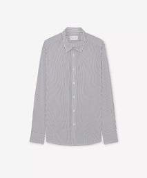 Brown & White Tailored Fit Smart Casual Striped Cotton Shirt