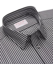 Black & White Tailored Fit Smart Casual Striped Poplin Shirt