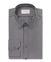 Black & White Tailored Fit Smart Casual Striped Poplin Shirt