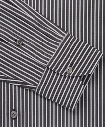 Black & White Tailored Fit Smart Casual Striped Poplin Shirt