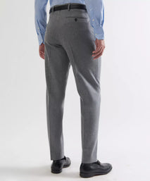 Gray Tailored Fit Merino Wool Pleated Pants