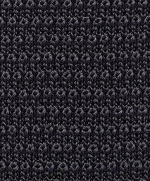 Graphite Plain Knitted Silk Tie Square Tip
