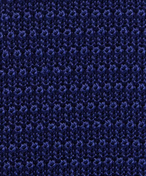 Navy Plain Knitted Silk Tie Square Tip
