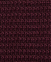 Burgundy Plain Knitted Silk Tie Square Tip